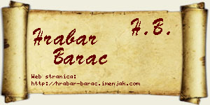 Hrabar Barać vizit kartica